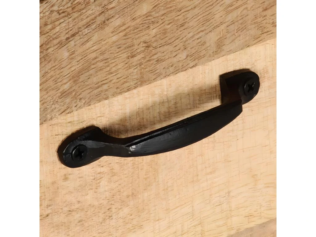 Meuble Télé Buffet Tv Télévision Design Pratique 130 Cm Bois Massif De Manguier 2502052 – Image 2