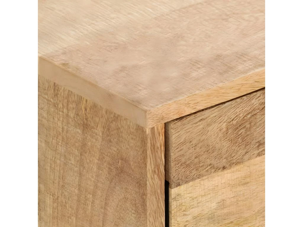 Meuble Télé Buffet Tv Télévision Design Pratique 130 Cm Bois Massif De Manguier 2502052 – Image 3