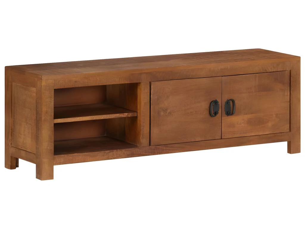 Meuble Télé Buffet Tv Télévision Design Pratique 120 Cm Bois De Manguier Massif 2502066
