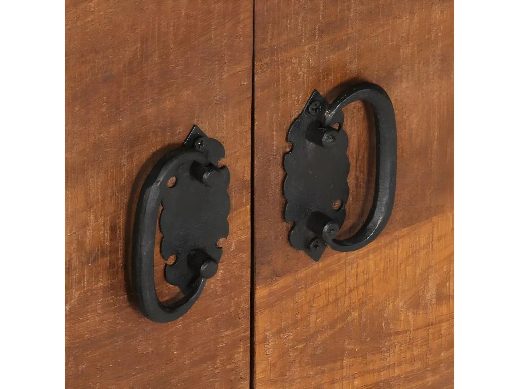 Meuble Télé Buffet Tv Télévision Design Pratique 120 Cm Bois De Manguier Massif 2502066 – Image 3