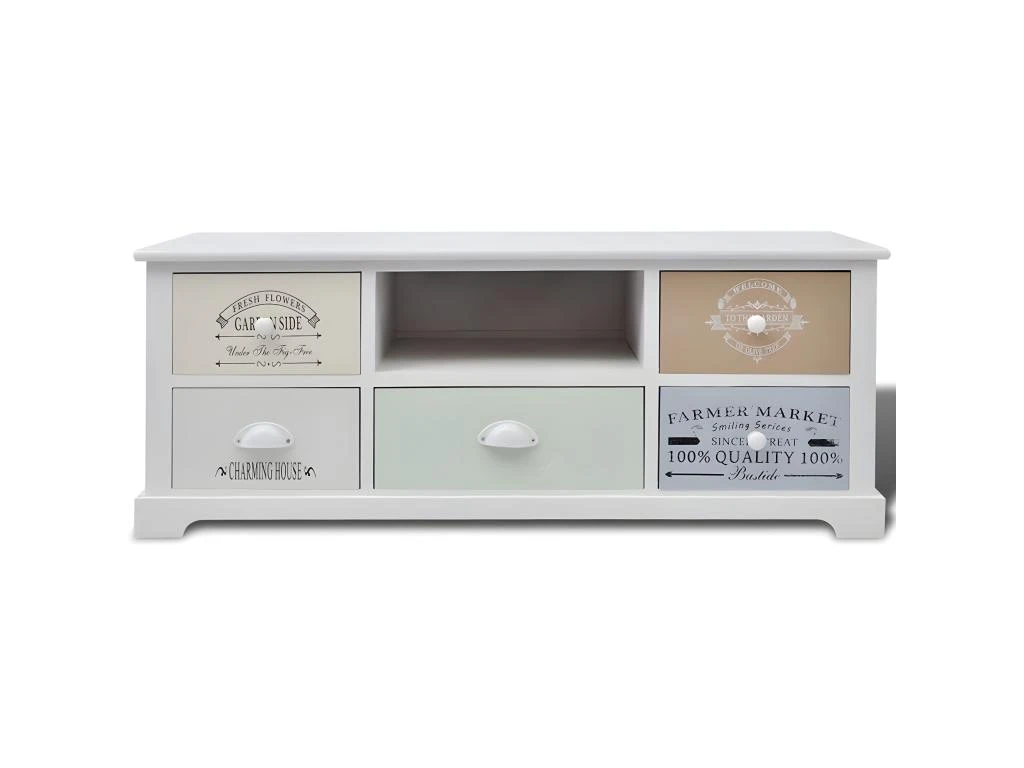 Meuble Télé Buffet Tv Télévision Design Pratique En Style Français Bois 2502188 – Image 2