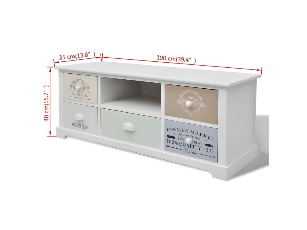 Meuble Télé Buffet Tv Télévision Design Pratique En Style Français Bois 2502188 – Image 5