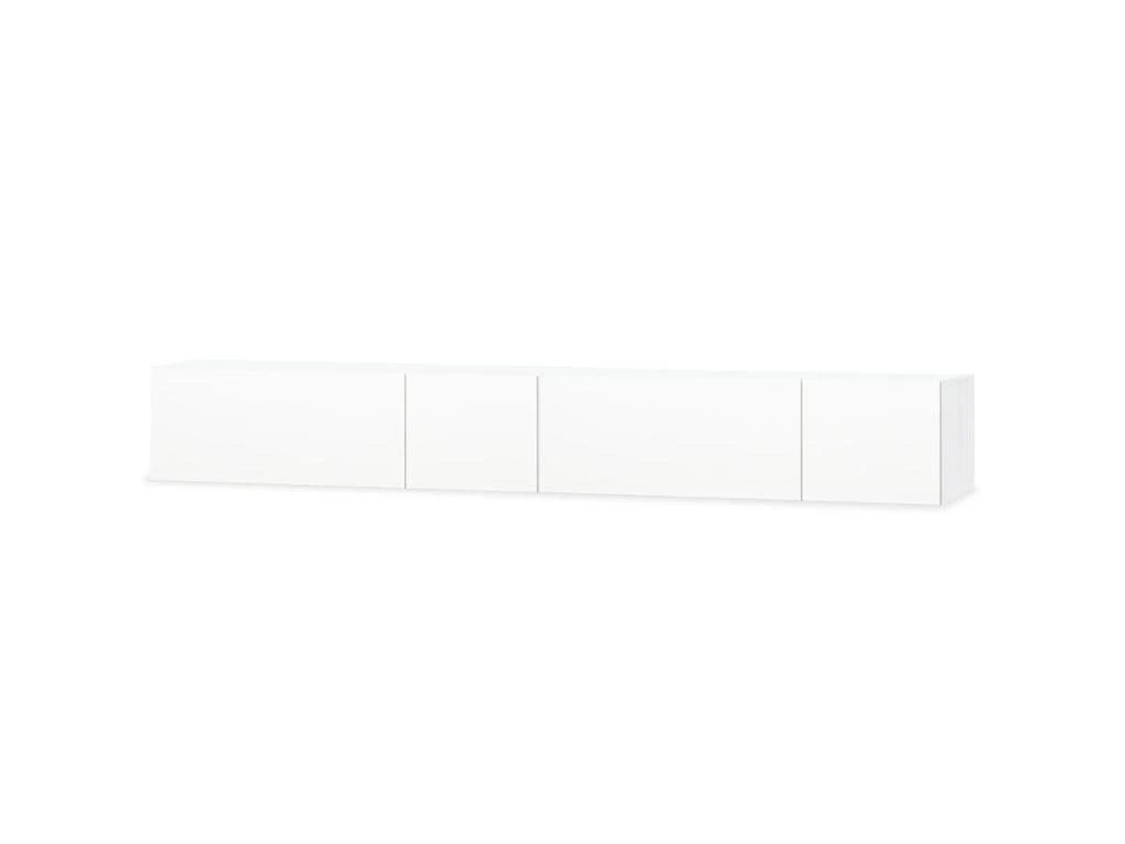 Meuble Télé Buffet Tv Télévision Design Pratique 2 Pcs Aggloméré 12 Cm Blanc Brillant 2502080