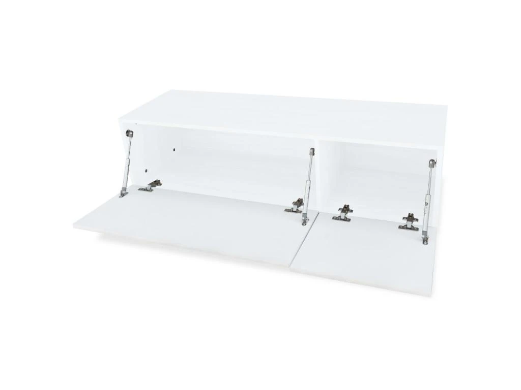 Meuble Télé Buffet Tv Télévision Design Pratique 2 Pcs Aggloméré 12 Cm Blanc Brillant 2502080 – Image 3