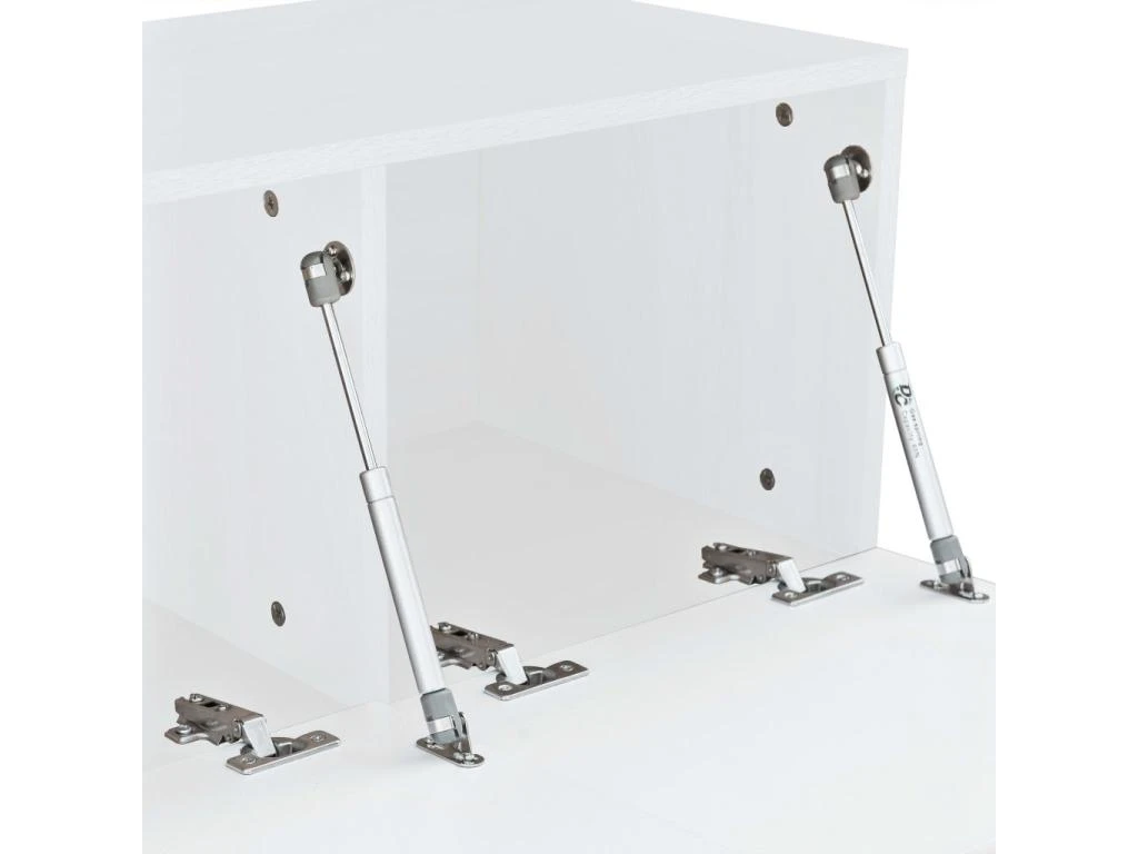 Meuble Télé Buffet Tv Télévision Design Pratique 2 Pcs Aggloméré 12 Cm Blanc Brillant 2502080 – Image 4