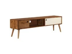 Meuble Télé Buffet Tv Télévision Design Pratique 140 Cm Bois Solide De Sesham 2502071/2