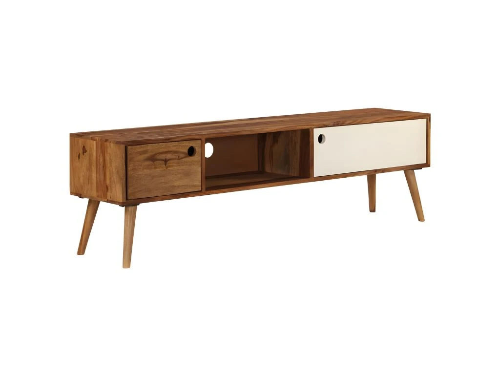 Meuble Télé Buffet Tv Télévision Design Pratique 140 Cm Bois Solide De Sesham 2502071/2