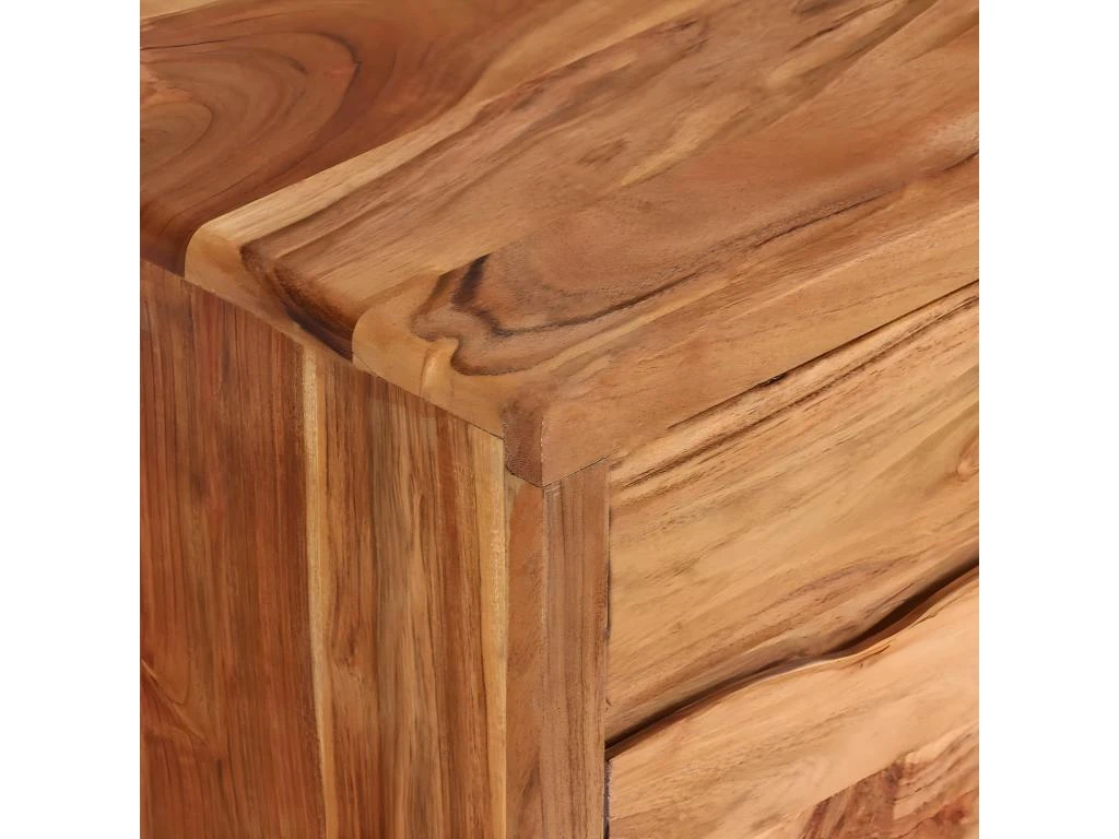 Meuble Télé Buffet Tv Télévision Design Pratique Bois D'acacia Avec Portes Sculptées 117 Cm 2502119 – Image 2