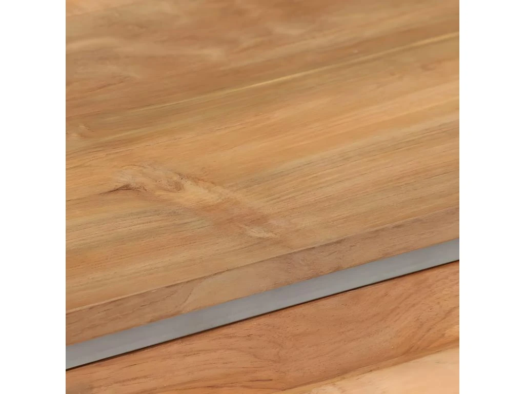 Meuble Télé Buffet Tv Télévision Design Pratique Teck Recyclé Et Acier 120 Cm 2502215 – Image 3