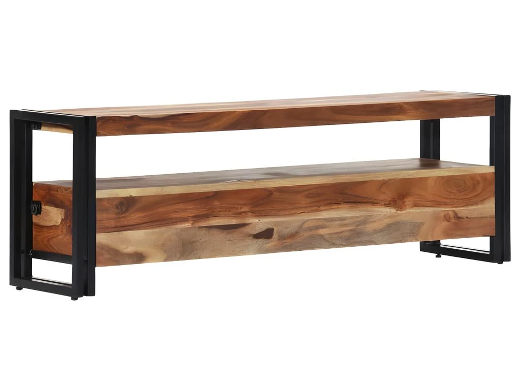 Meuble Télé Buffet Tv Télévision Design Pratique 120 Cm Bois De Sesham Solide 2502061 – Image 4