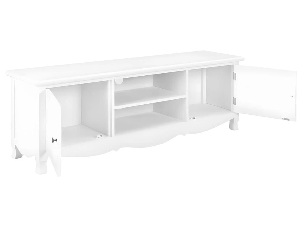 Meuble Télé Buffet Tv Télévision Design Pratique Blanc 120 Cm Bois 2502112 – Image 5