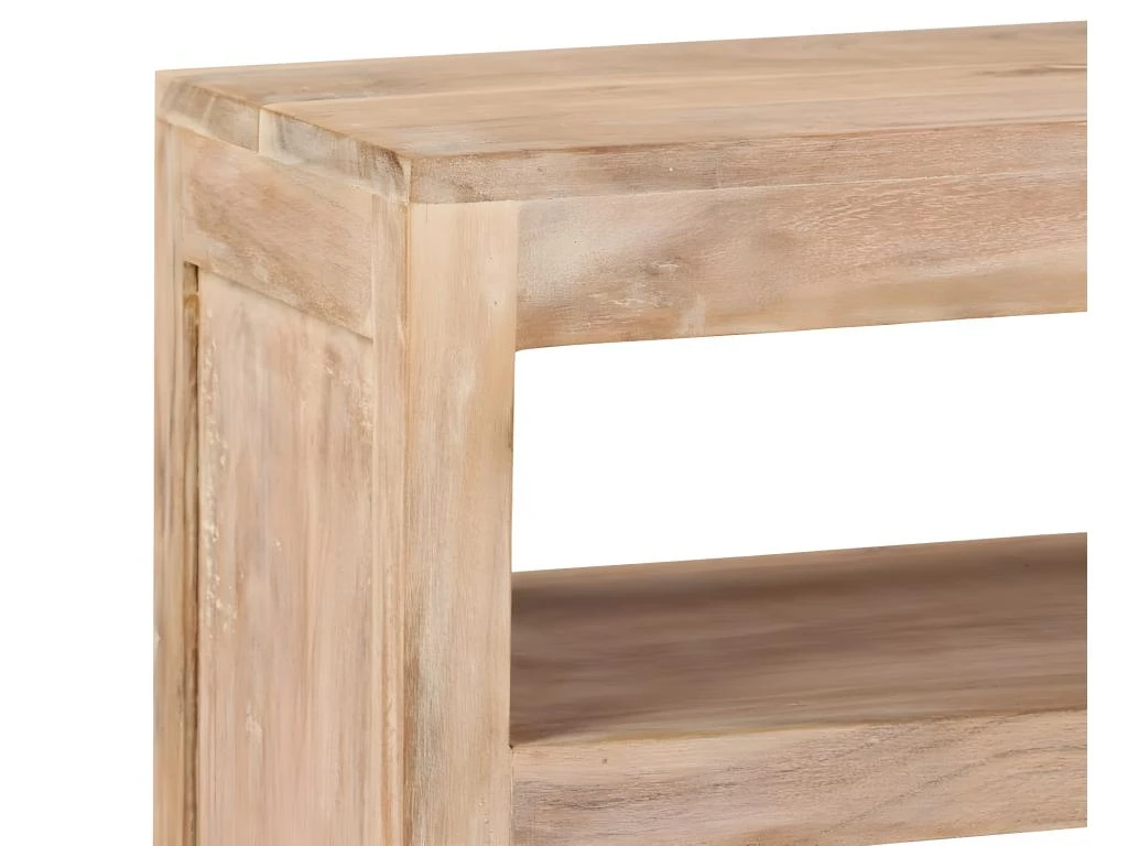 Meuble Télé Buffet Tv Télévision Design Pratique Bois D'acacia Massif 90 Cm Marron Clair 2502125 – Image 3