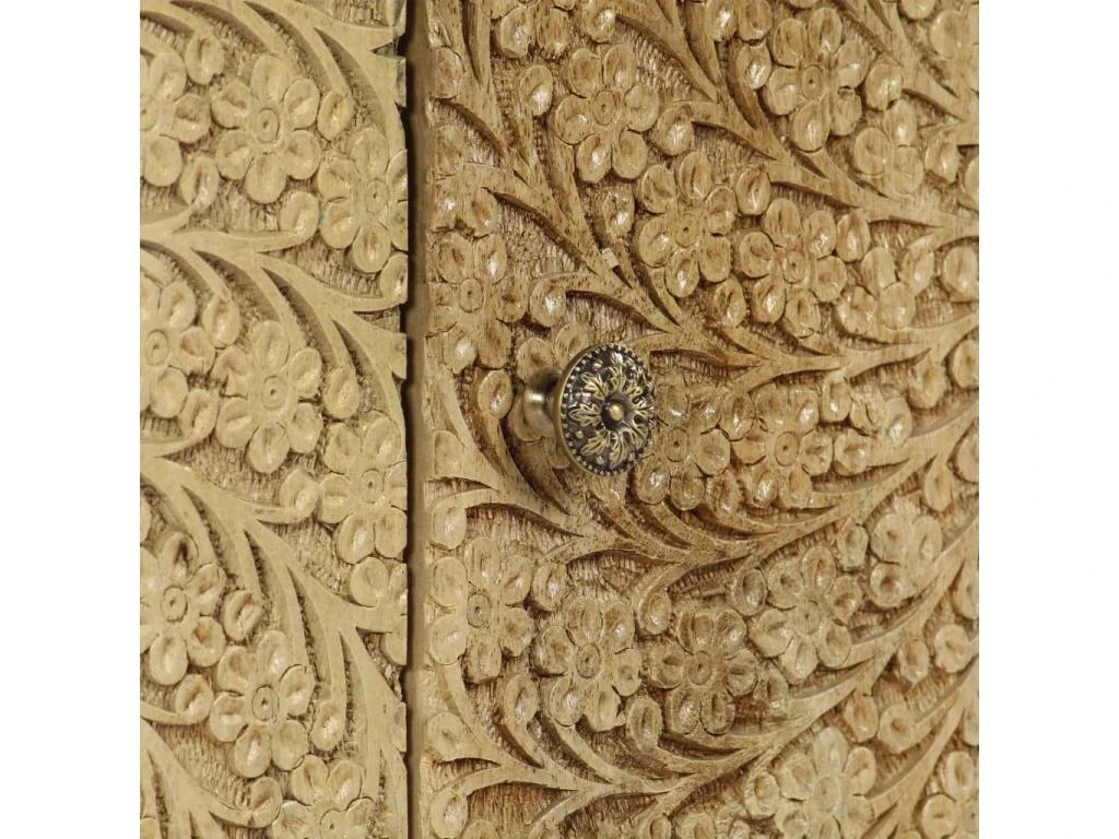 Meuble Télé Buffet Tv Télévision Design Pratique Bois De Manguier Massif 118 Cm 2502135 – Image 2