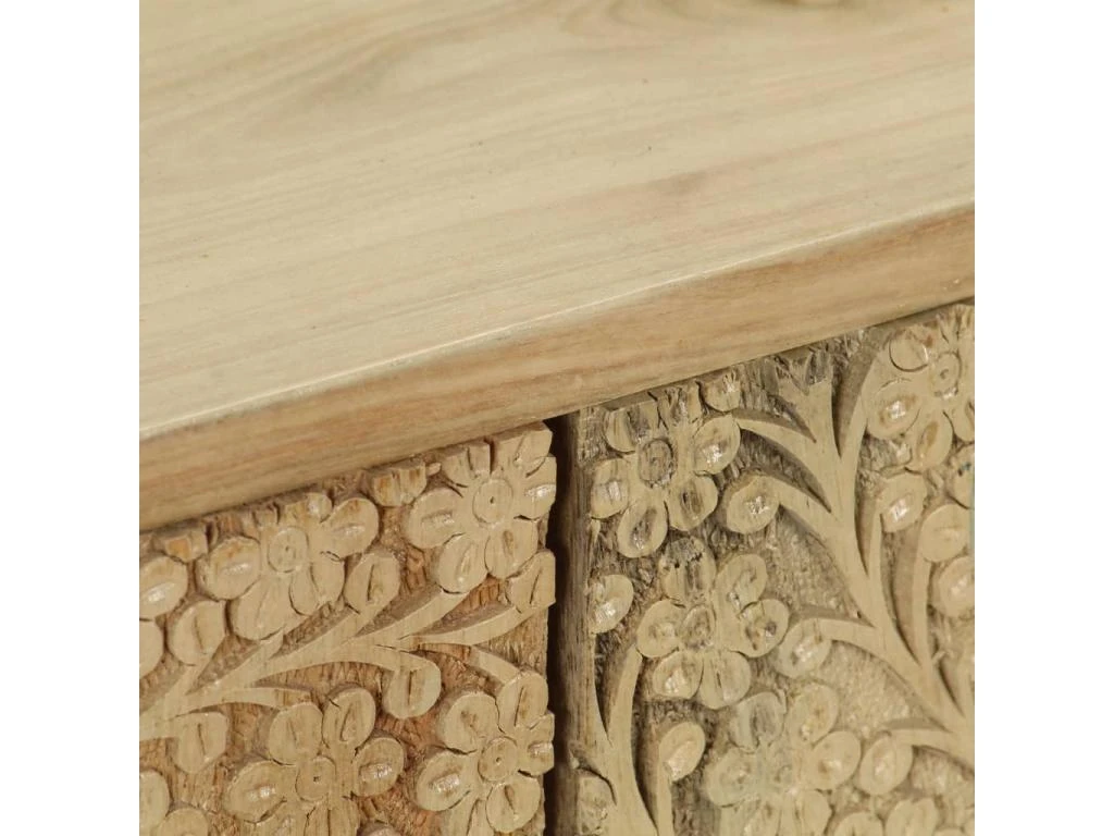 Meuble Télé Buffet Tv Télévision Design Pratique Bois De Manguier Massif 118 Cm 2502135 – Image 3