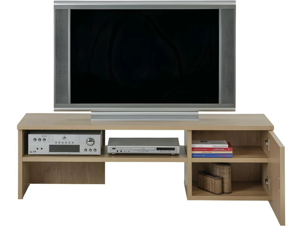 Meuble TV 150 Cm 65 Pouces Maxi 1 Porte - Coloris: Chêne Naturel – Image 2