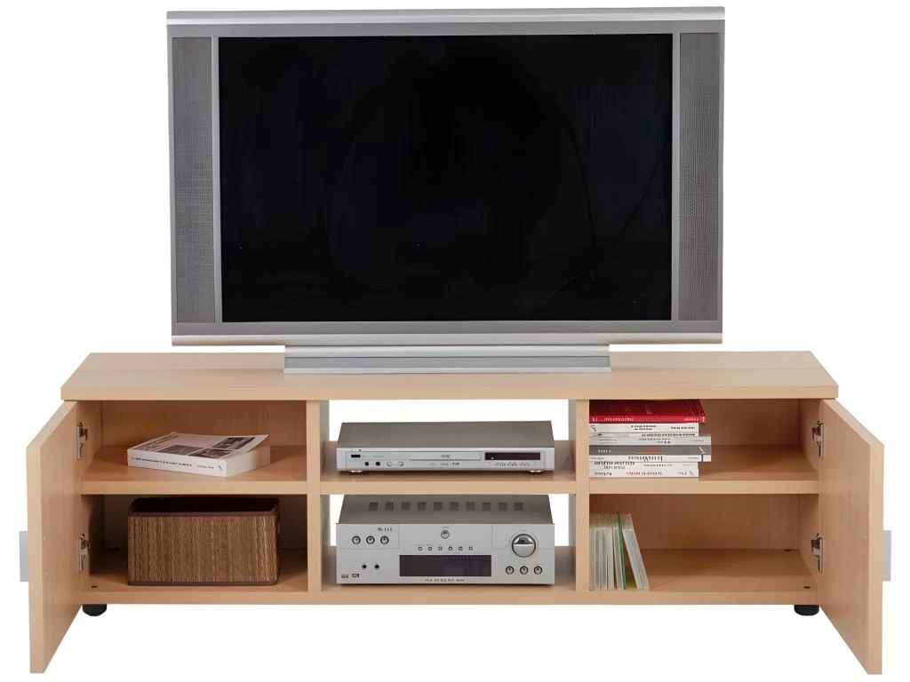 Meuble TV 150 Cm 65 Pouces Maxi 2 Portes - Coloris: Hêtre – Image 2