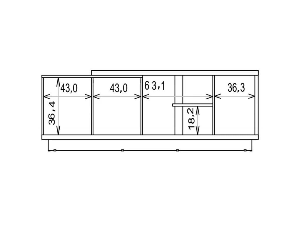 Meuble TV 75 Pouces 3 Portes Chêne Et Taupe – Image 5