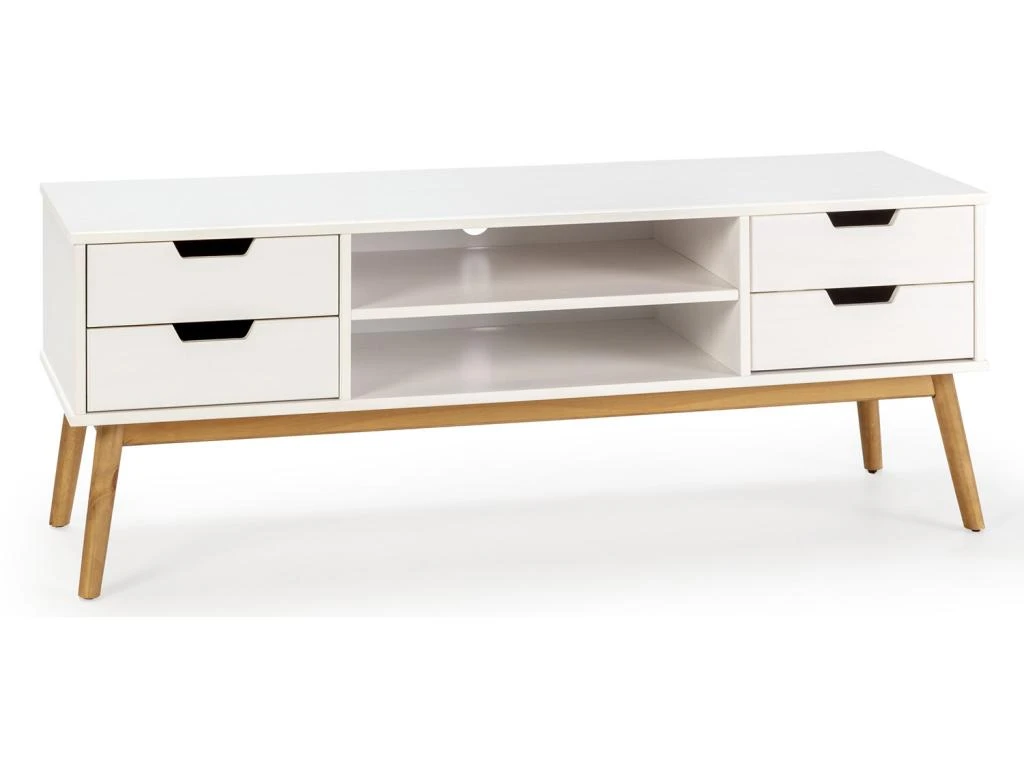 Meuble Tv Baku 1 Porte Et 2 Tiroir Couleur Blanc, 140 Cm
