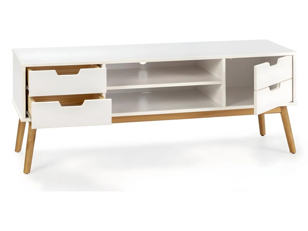 Meuble Tv Baku 1 Porte Et 2 Tiroir Couleur Blanc, 140 Cm – Image 2