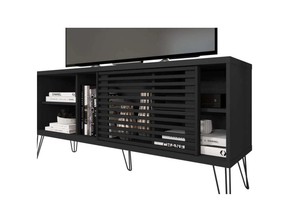 Meuble TV 55 Pouces Noir Pieds Métal – Image 3