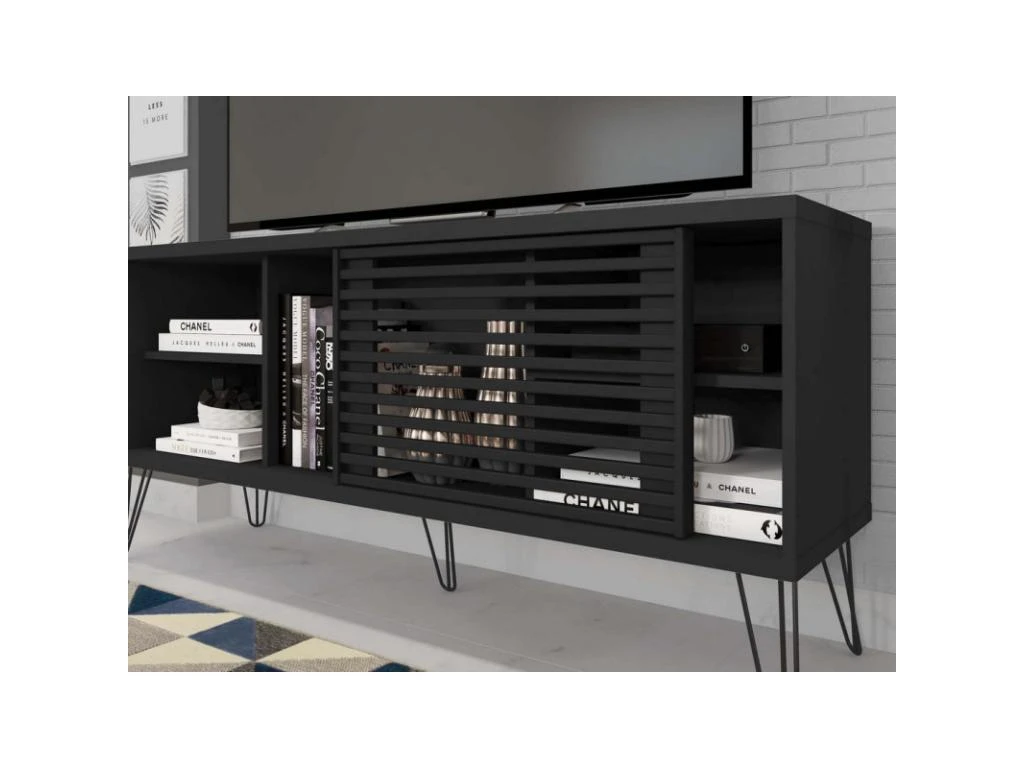 Meuble TV 55 Pouces Noir Pieds Métal – Image 5