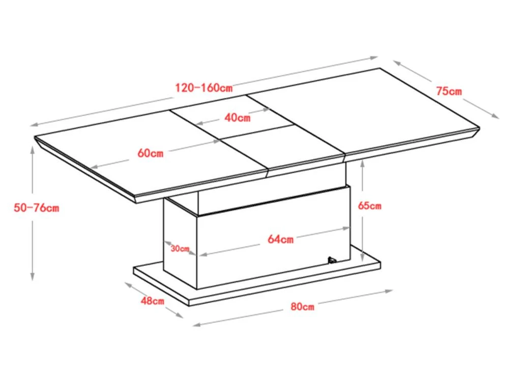 Table Extensible Et Relevable 2 En 1 - MDF Et Acier Inoxydable - Naturel Et Blanc - CAPANI – Image 16