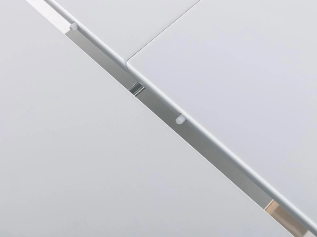 Table Extensible Et Relevable 2 En 1 - MDF Et Acier Inoxydable - Naturel Et Blanc - CAPANI – Image 15