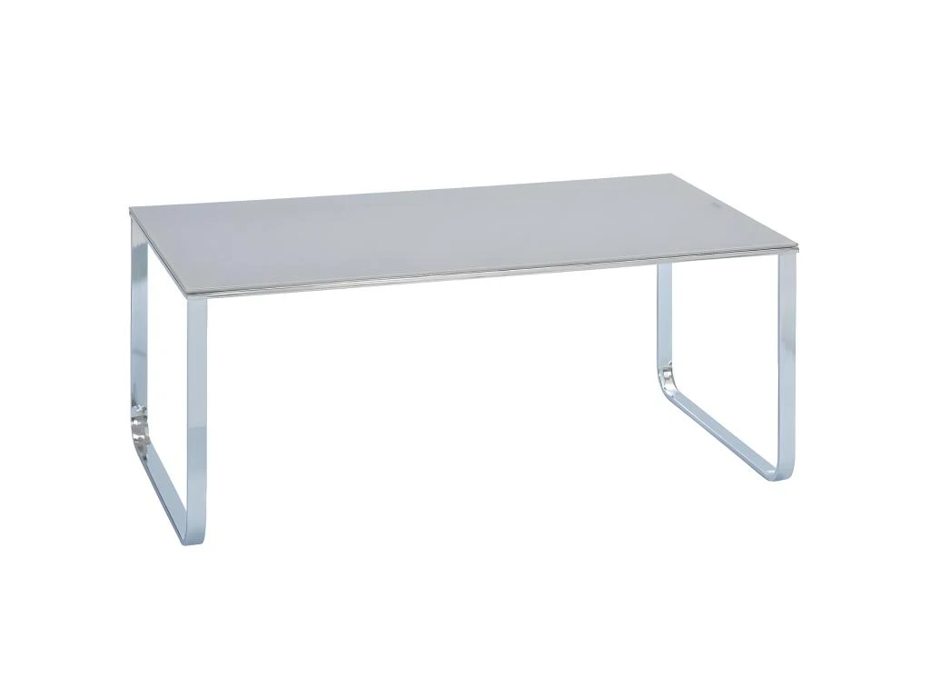 SAMIRA - Table Basse Rectangulaire Grise Plateau Verre