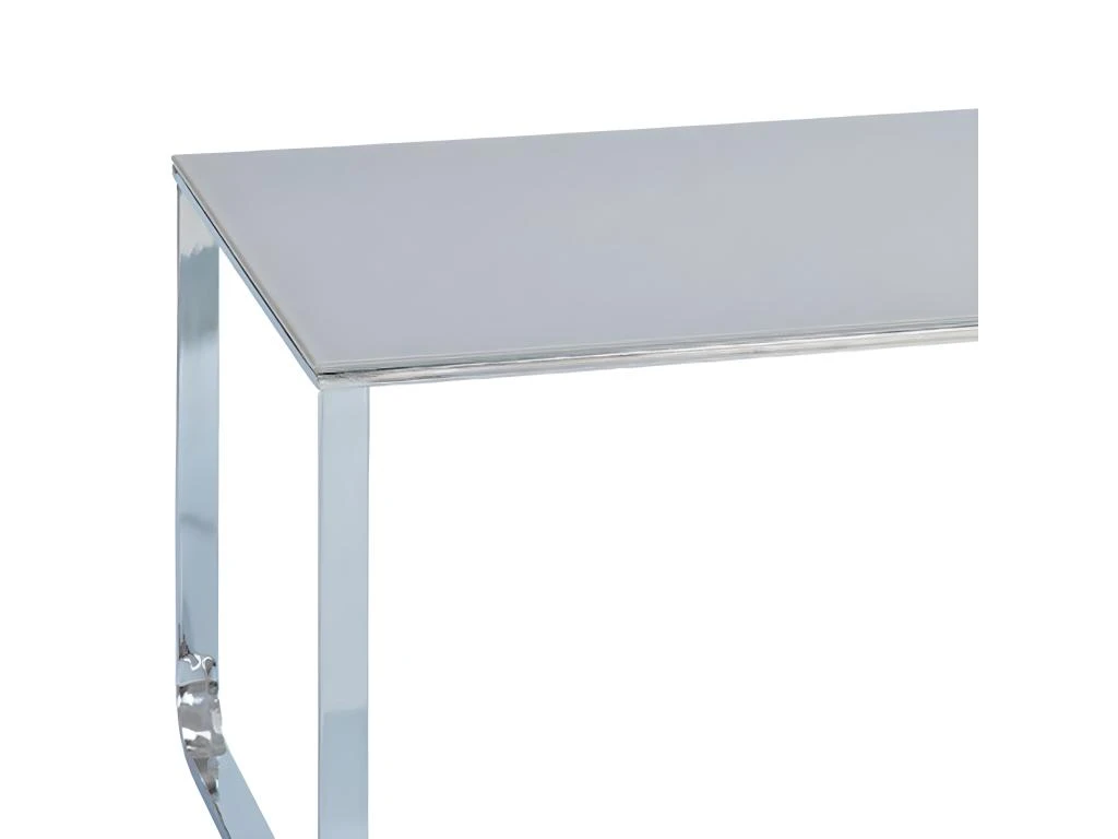 SAMIRA - Table Basse Rectangulaire Grise Plateau Verre – Image 2