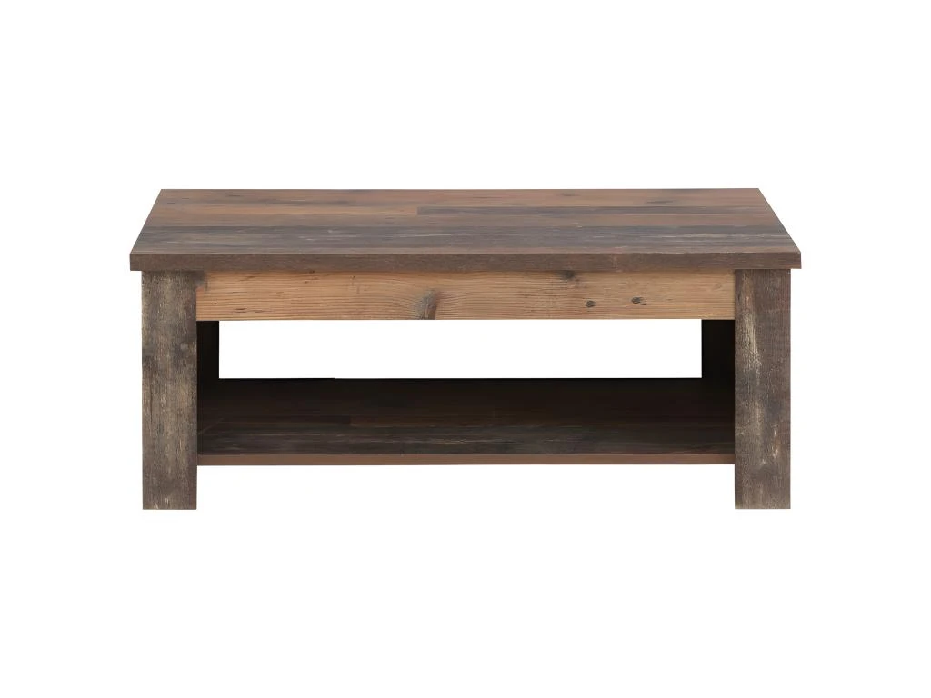 Table Basse Avec Plateau Relevable Effet Bois Vieilli - BUCK – Image 3