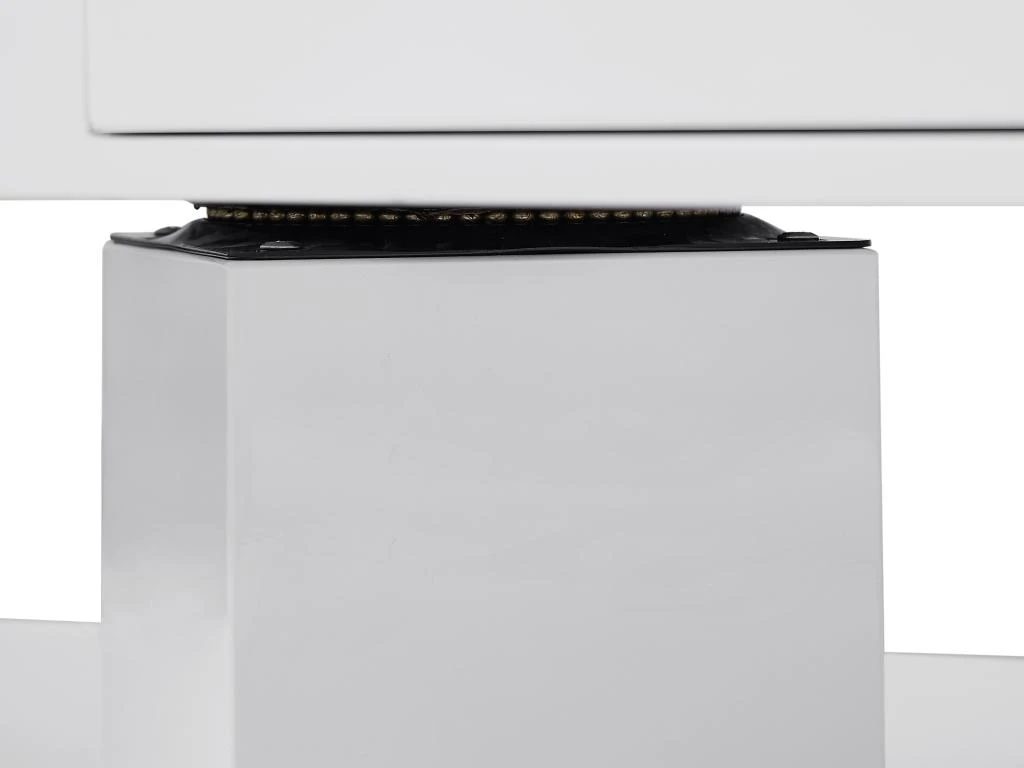 Table Basse Avec Plateau Pivotant, 2 Tiroirs Et 2 Niches - MDF - Blanc Laqué - ILYA – Image 7