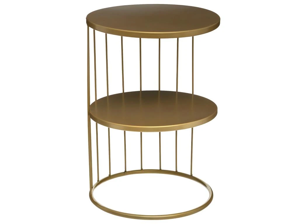 Table D'appoint Design Et Originale En Métal Doré H 52 Cm