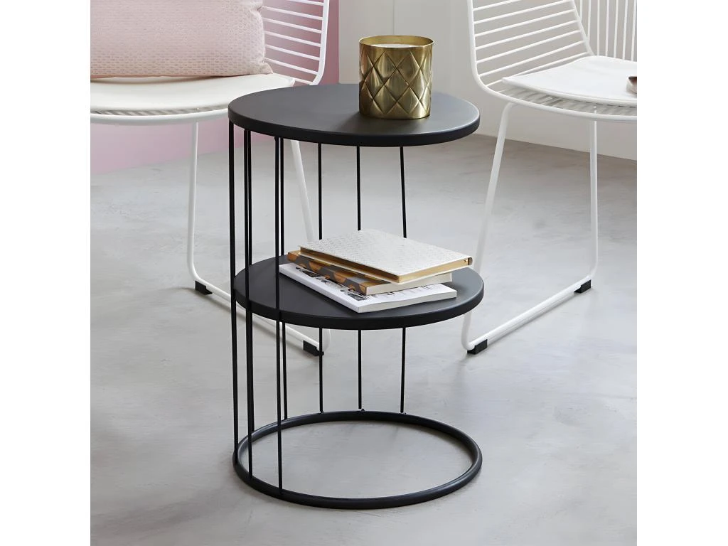 Table D'appoint Design Et Originale En Métal Doré H 52 Cm – Image 2
