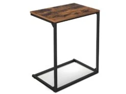 Table D'appoint Bout De Canapé Table De Chevet Table De Lit Pour Chambre Salon Structure Simple Stable Style Industriel 66 Cm Marron Rustique Et Noir 12_0002998
