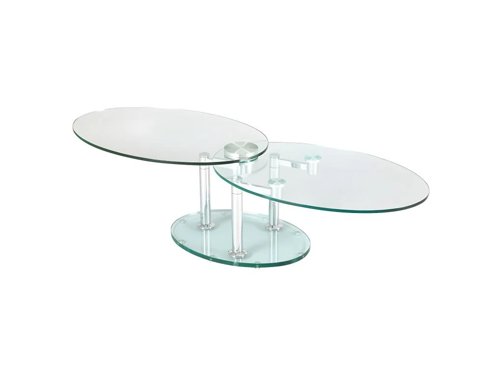 Table Basse Articulée Acier/Verre - GLASS N°7