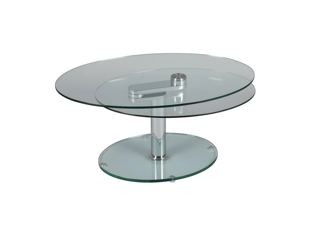Table Basse Articulée Acier/Verre - GLASS N°1