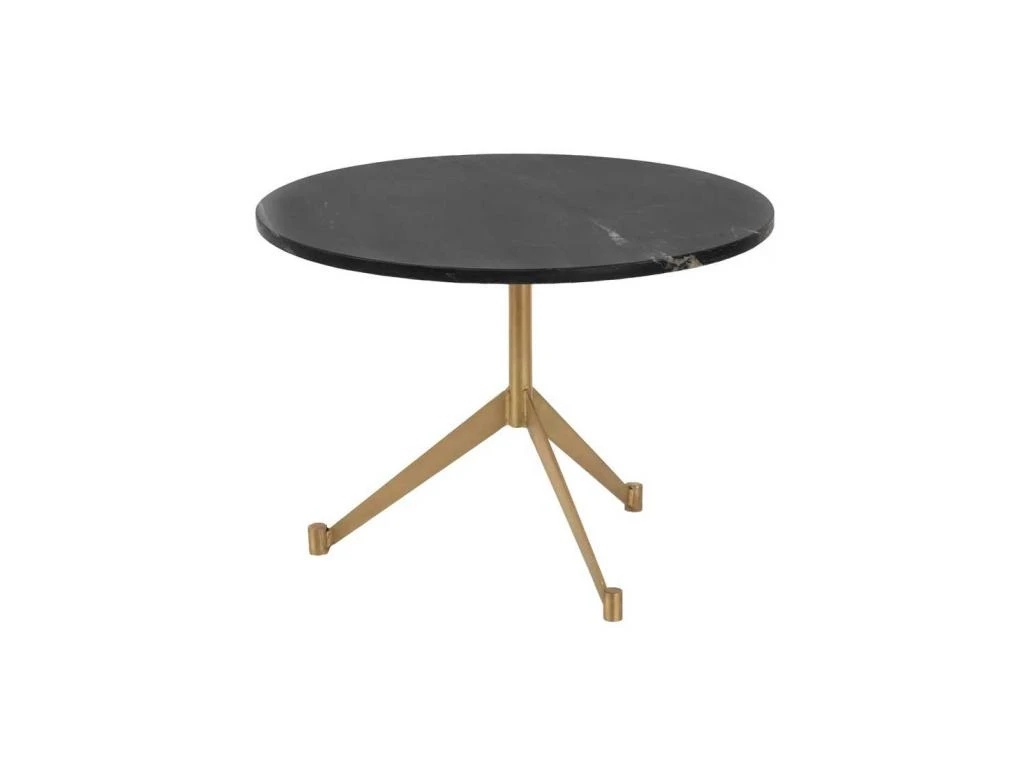 Table Basse Ronde Marbre Noir/Blanc Taille M - JAMINA