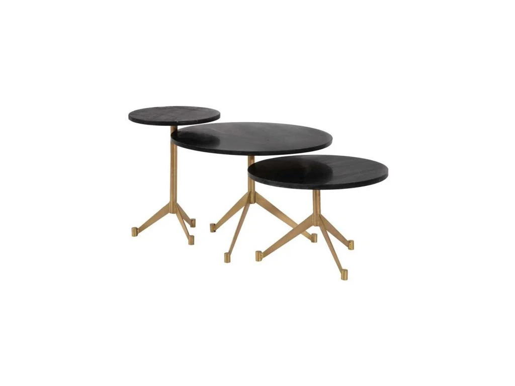 Table Basse Ronde Marbre Noir/Blanc Taille M - JAMINA – Image 4