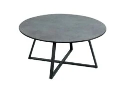 Table Basse Ronde Acier/Céramique Anthracite Mat - JANIE