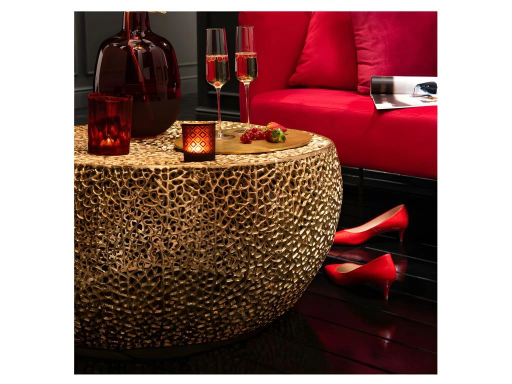 Table Basse Ronde En Aluminium Or - SCINTILL N°3 – Image 2