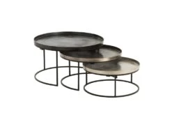 Tables Gigognes Rondes Noir/Doré - AIVA