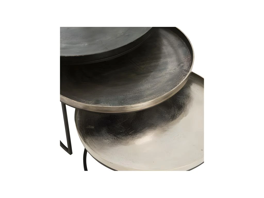 Tables Gigognes Rondes Noir/Doré - AIVA – Image 3