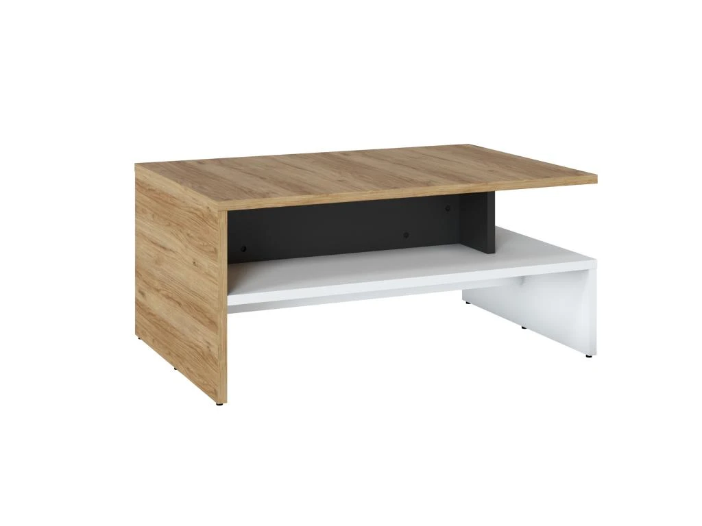 Table Basse Double Plateau - Naturel Et Blanc - NISUKA – Image 4