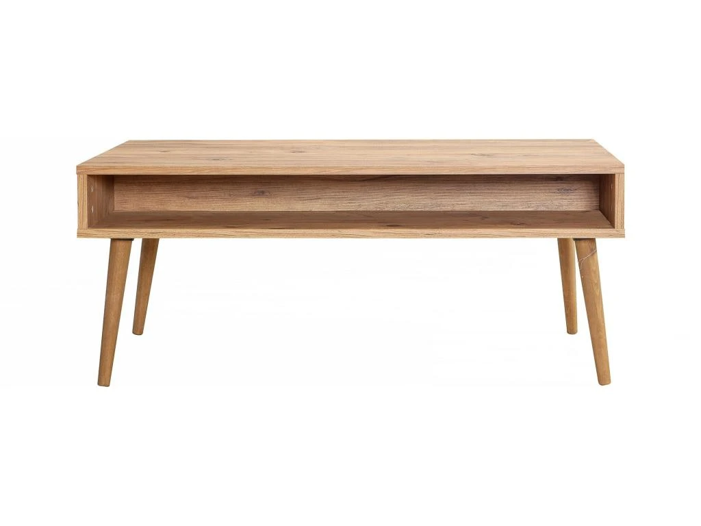 Table D’appoint Tajo Design Panneau De Particules Plaqué Mélaminé En Couleur Atlantic Pino. 110x45x60cm – Image 2