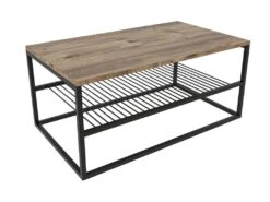 Tables Basses Mississipi Dotée De Pieds Métalliquesen Couleur Pin Atlantique Noir. 95x43x55cm