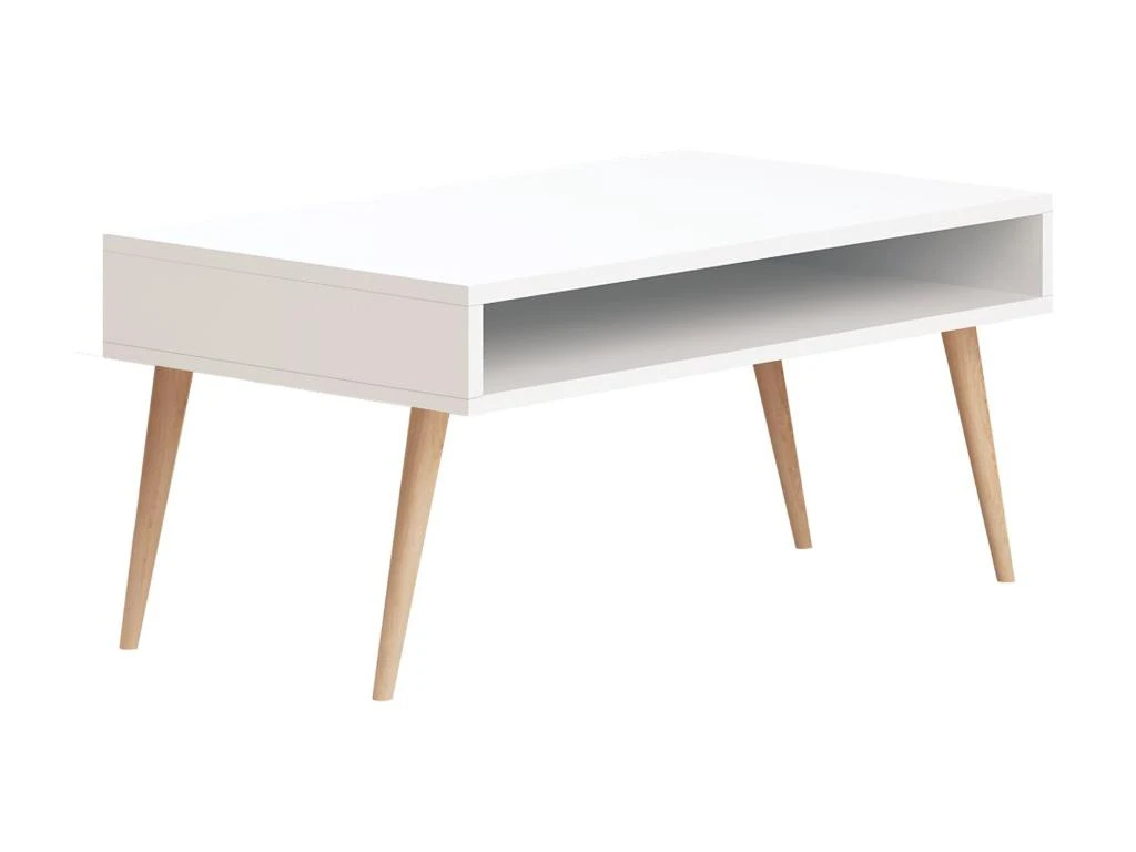 Table D’appoint Sena Design Panneau De Particules Plaqué Mélaminé En Couleur Blanc. 80x53,6x45cm
