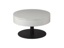 Table Basse Ronde Relevable Gris Clair/Anthracite Mat - AONANG