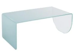 Table Basse En Verre Trempé - Transparent Et Bleu - KINAMI