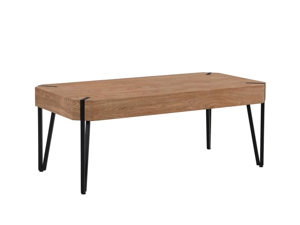 Table Basse En MDF Et Métal - Naturel Et Noir - MANULILA – Image 3