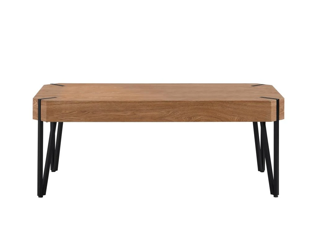 Table Basse En MDF Et Métal - Naturel Et Noir - MANULILA – Image 4